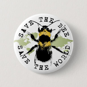 Yoga Speak : Save the Bee ... Save the World! 6 Cm Round Badge