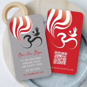 Yoga Spiritual Flame Om Ohm Calligraphy Zen Business Card