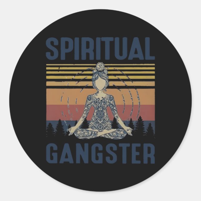 Yoga Spiritual Gangsters Yoga Classic Round Sticker (Front)