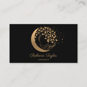 yoga spiritual woman life coach tree of life moon business card