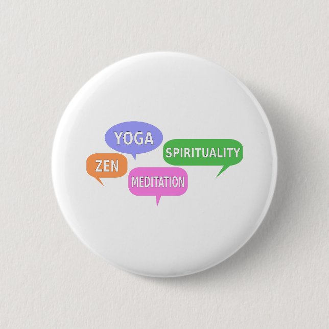 Yoga Spirituality Zen Meditation Speech Bubbles 6 Cm Round Badge (Front)