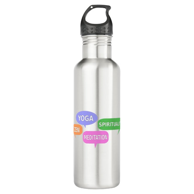 Yoga Spirituality Zen Meditation Speech Bubbles 710 Ml Water Bottle (Front)