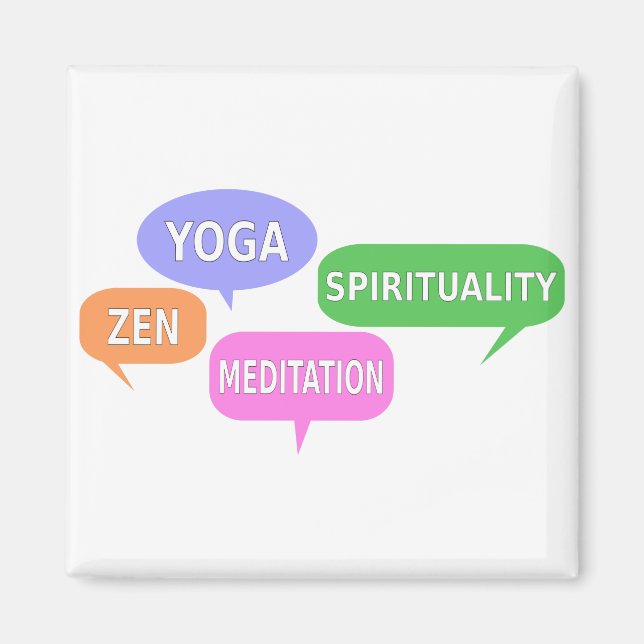 Yoga Spirituality Zen Meditation Speech Bubbles Magnet (Front)