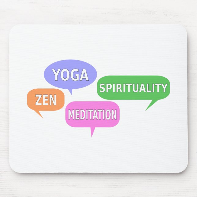 Yoga Spirituality Zen Meditation Speech Bubbles Mouse Mat (Front)