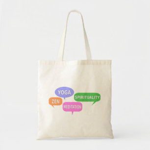 Yoga Spirituality Zen Meditation Speech Bubbles Tote Bag
