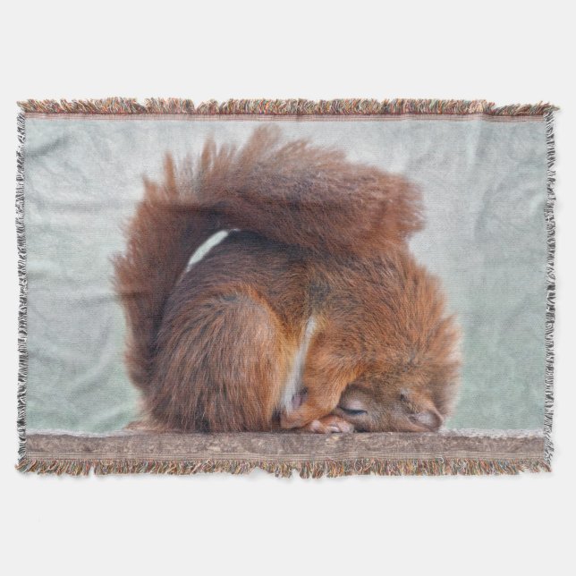 Yoga Squirrel Throw Blanket (Front)