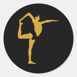 Yoga Standing Pose Classic Round Sticker