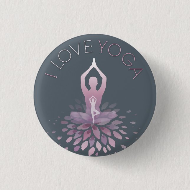 yoga statement 3 cm round badge (Front)
