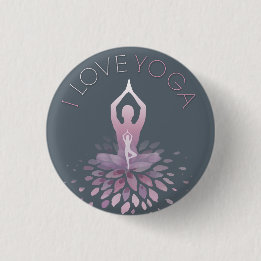 yoga statement 3 cm round badge