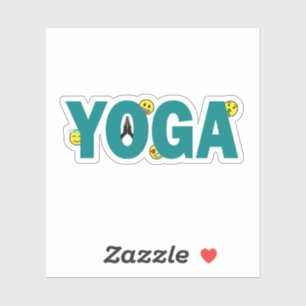 Yoga Sticker with Fun Emoj