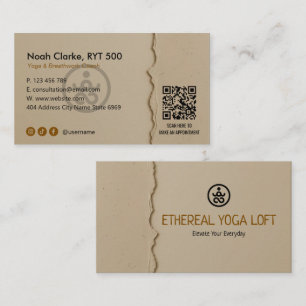 Yoga Studio Business Brown Paper Business Card