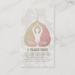 Yoga Studio Class Pass Meditation Pose Bodhi Leaf Loyalty Card