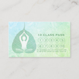 Yoga Studio Class Pass Meditation Pose Bodhi Leaf Loyalty Card
