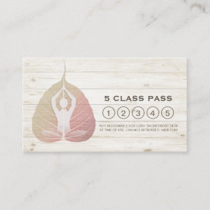 Yoga Studio Class Pass Meditation Pose Bodhi Leaf Loyalty Card