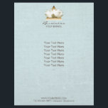 Yoga Studio Gold Lotus Logo Blue Linen Brochure<br><div class="desc">Yoga Studio Gold Lotus Logo Blue Linen Brochure.</div>
