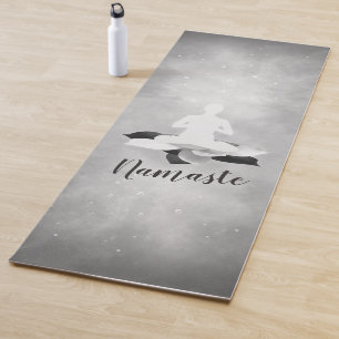 Yoga Studio Instructor Meditation Pose B & W Lotus Mat