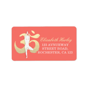Yoga Studio Instructor Meditation Pose OM Symbol Label