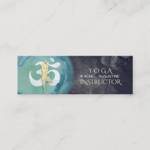 Yoga Studio Instructor Meditation Pose OM Symbol Mini Business Card