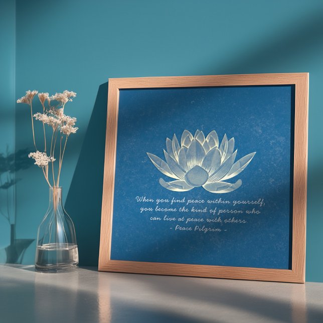 YOGA Studio Instructor Meditation Quote Gold Lotus Poster (Creator Uploaded)