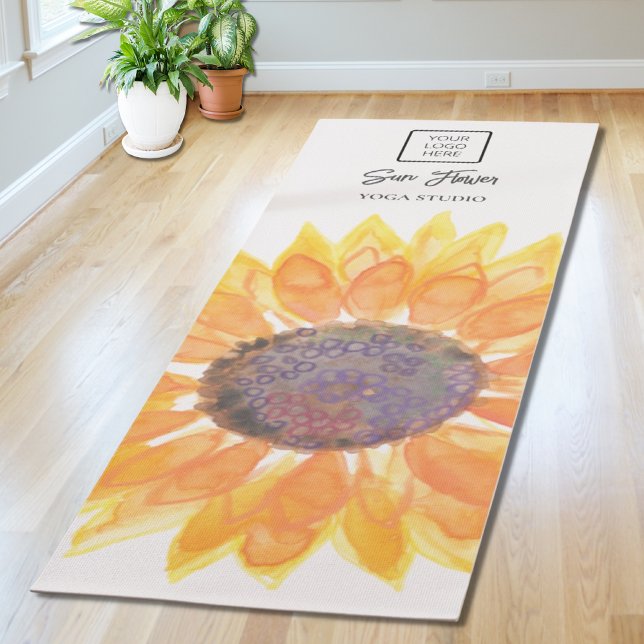 Yoga Studio Logo Sunflower  Yoga Mat (Creator Uploaded)