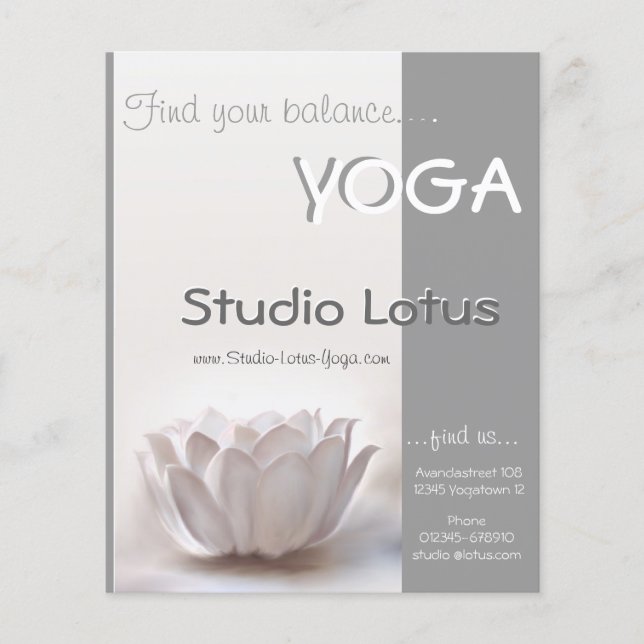 Yoga studio lotus merchandising flyer (Front)