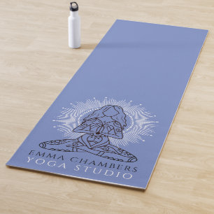 Yoga Studio Lotus Pose Blue Mat
