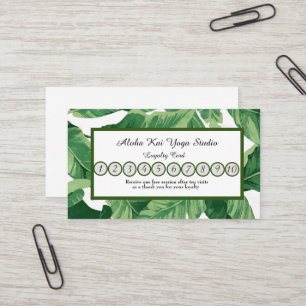 Yoga Studio Loyalty Card Tropical Palms