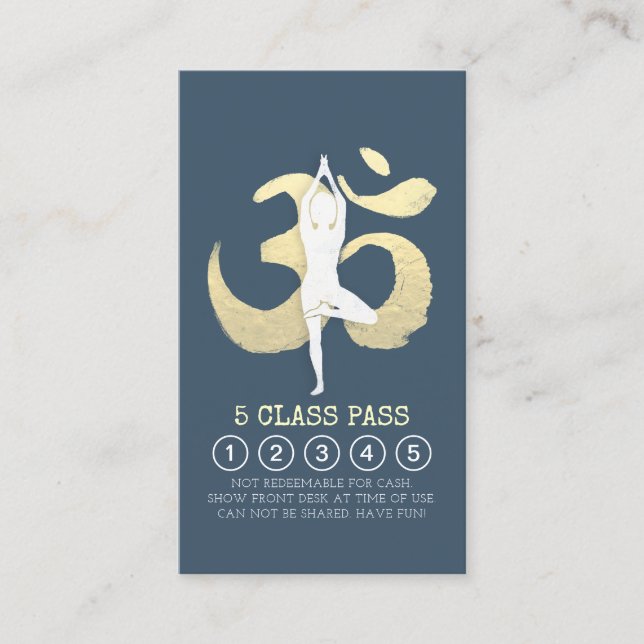 Yoga Studio Loyalty Class Pass Tree Pose OM Symbol (Front)