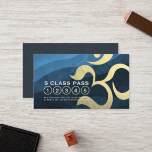 Yoga Studio Meditation Instructor 5 Class Pass OM Loyalty Card