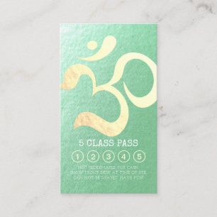 Yoga Studio Meditation Instructor 5 Class Pass OM Loyalty Card