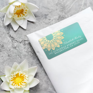 Yoga Studio Meditation Instructor Golden Mandala Label