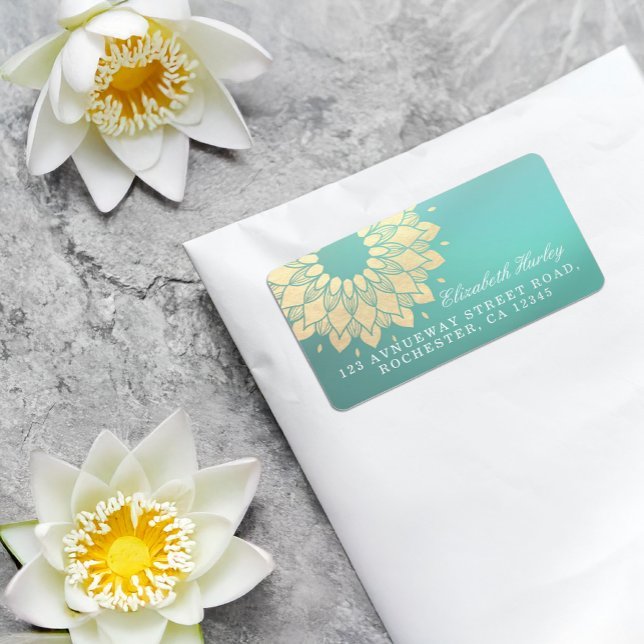 Yoga Studio Meditation Instructor Golden Mandala Label (Creator Uploaded)