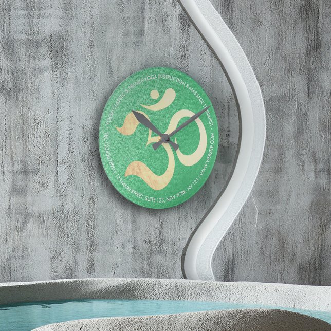 Yoga Studio Meditation Instructor Life Coach OM Round Clock (Creator Uploaded)