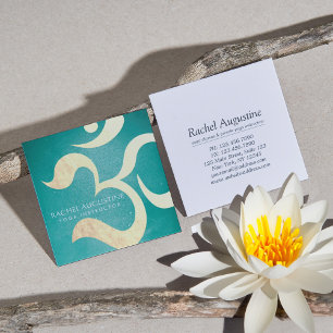 Yoga Studio Meditation Instructor Life Coach OM Square Business Card