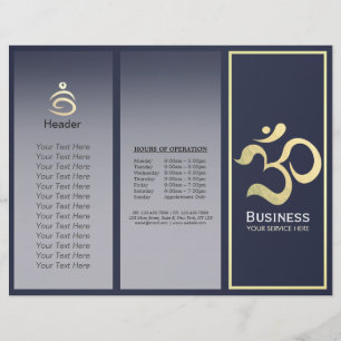Yoga Studio Meditation Instructor OM Sign Tri-Fold