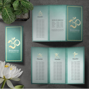 Yoga Studio Meditation Instructor OM Sign Tri-Fold