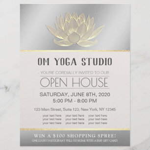 YOGA Studio Meditation Instructor Open House Lotus Flyer