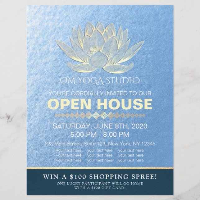 YOGA Studio Meditation Instructor Open House Lotus Flyer (Front)