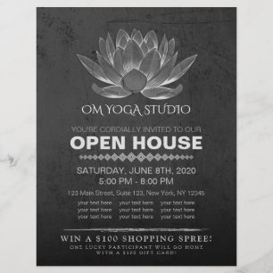 YOGA Studio Meditation Instructor Open House Lotus Flyer