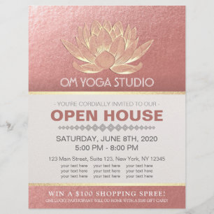YOGA Studio Meditation Instructor Open House Lotus Flyer