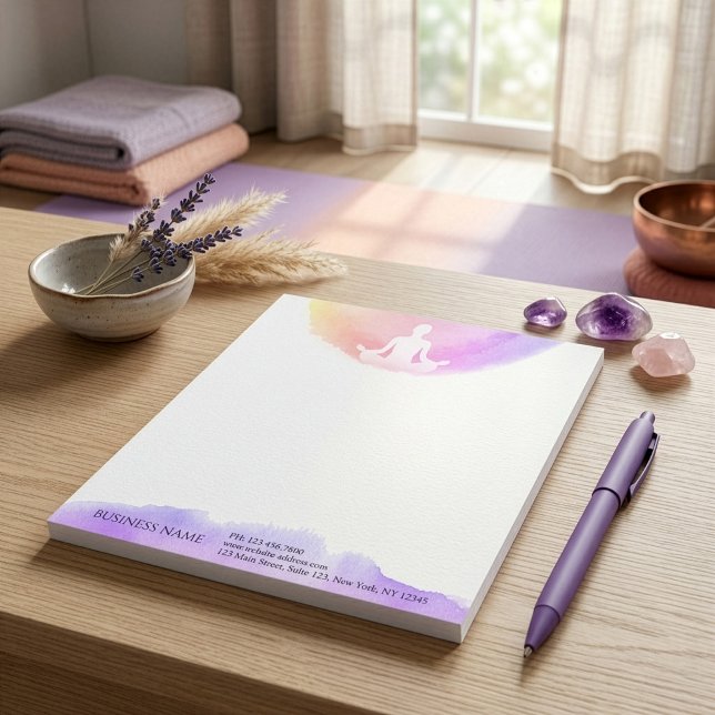 Yoga Studio Meditation Instructor Sukhasana Pose Notepad (Creator Uploaded)