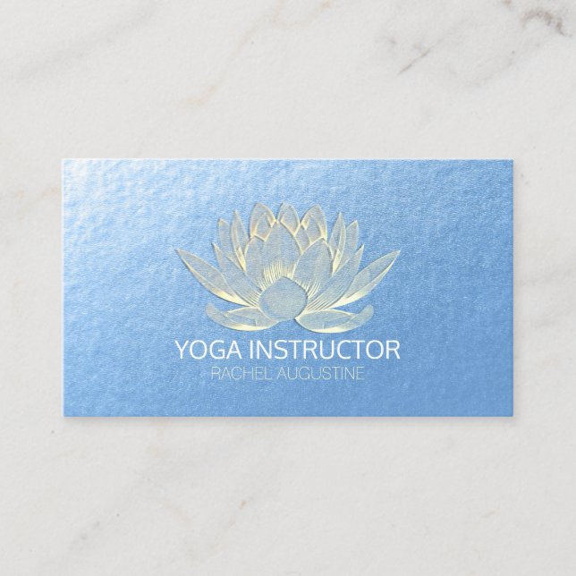 YOGA Studio Meditation Reiki Instructor Gold Lotus Appointment Card (Front)