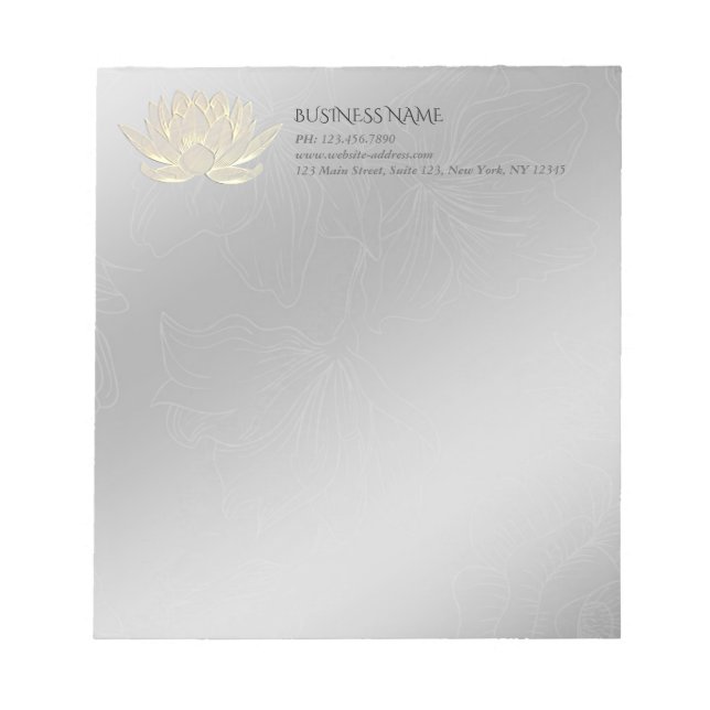 YOGA Studio Meditation Reiki Instructor Gold Lotus Notepad (Front)