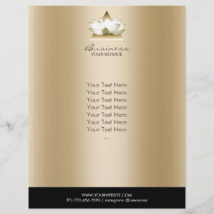 Yoga Studio Modern Lotus Logo Gold Spa Brochure