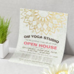 YOGA Studio Open House Gold Foil Mandala Flowers Flyer<br><div class="desc">YOGA Meditation Instructor Studio Open House Flyer Template - Elegant Faux Gold Foil Mandala Symbols on Floral Damask Paper Background.</div>