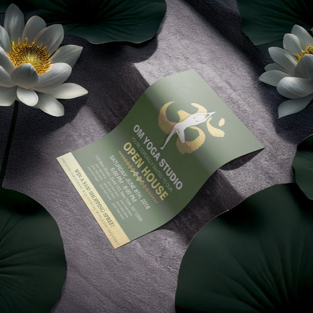 YOGA Studio Open House Meditation Pose & OM Symbol Flyer (Creator Uploaded)