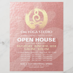 YOGA Studio Open House Meditation Posture Zen Sign Flyer