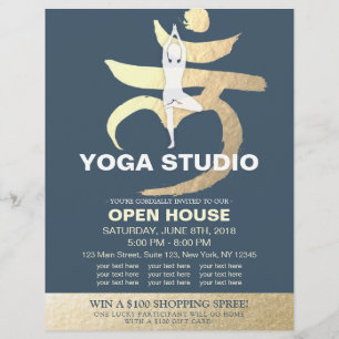YOGA Studio Open House Meditation Root Chakra Sign Flyer