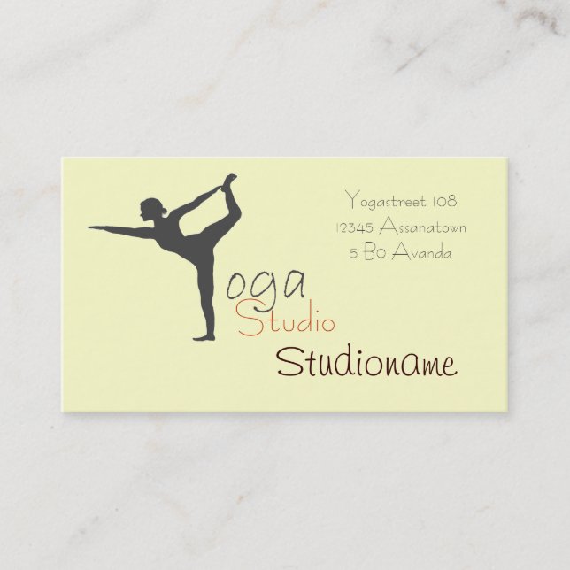 Yoga Studio or teacher buisness card (Front)