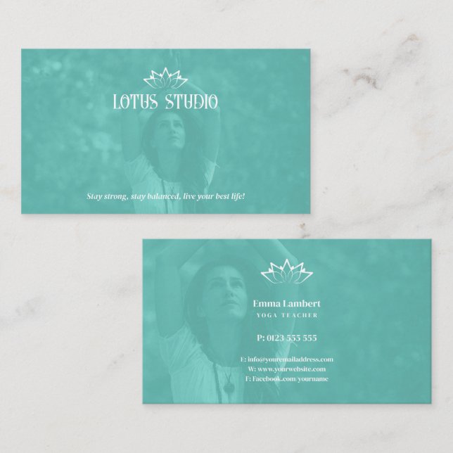Yoga Studio | Personal Teacher Business Card (Front/Back)